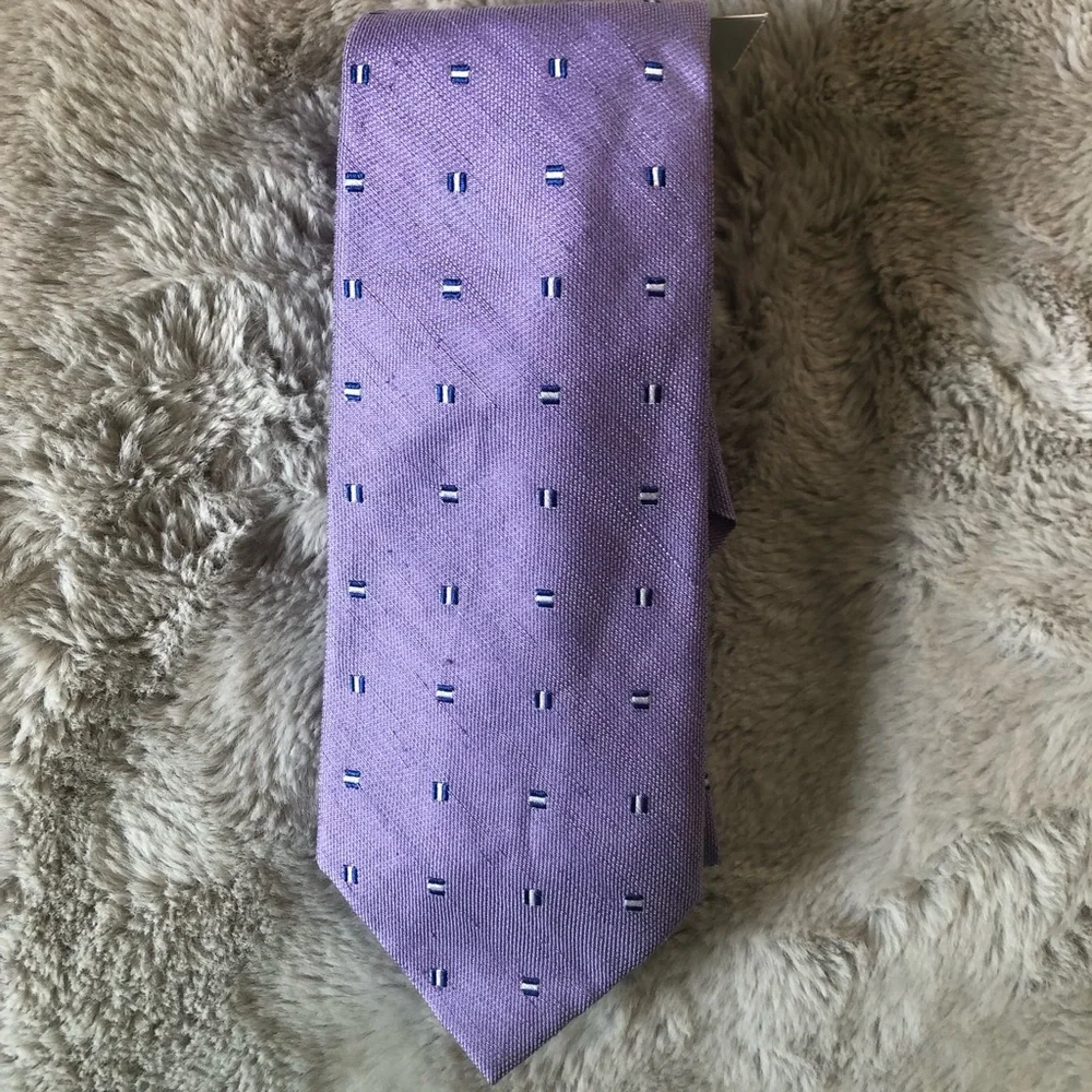 NWT Talph Lauren Men's Purple Patterned Silk Tie